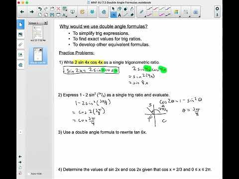 MHF 4U 7 3 Double Angle Formulas