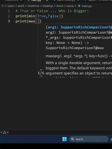 True or False… Who is Bigger? #shorts #python