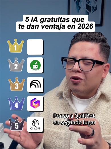 5 IA gratuitas que te dan ventaja en 2026 🤩#inteligenciaartificial #apps2026 #productividad #sabiasque #ProactorAI #notion #tecnologia #perplexity #gamma #quillbot