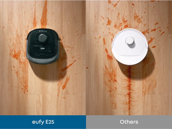 eufy Robot Vacuum E25, HydroJet System with Roller Mop, 20,000 Pa Turbo Suction, All-in-One Robot Vacuum and Mop Combo, Edge-to-Corner Cleaning, Zero-Tangle Design, AI Obstacle Avoidanced, White