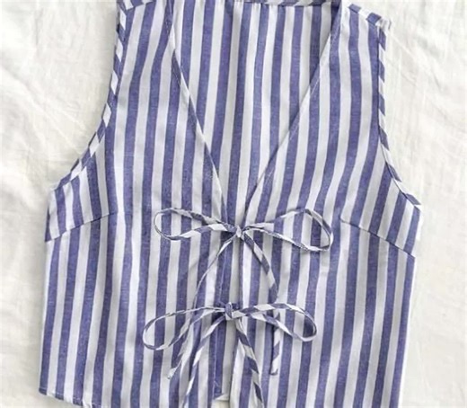 Top Sewing Pattern | Ties Front Vest Pattern | Open Front Top | Summer Top | Easy Top Pattern | Beginner Sewer | Waistcoat Template #031 - Etsy