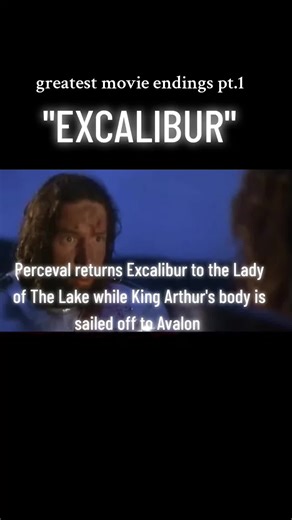 EXCALIBUR final scene Perceval returns Excalibur to the Lady of the lake, while King Arthur's body is sailed off to Avalon #excalibur #kingarthur #darkfantasy #80smovies #80sbaby