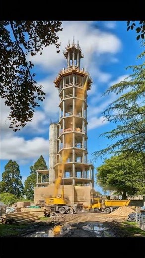 Tower Construction Timelapse Video #timelapseshorts #BuildingGrowth #architecturelovers