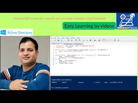Find Out RDP sessions for a specific user on remote computers using PowerShell