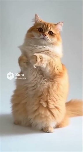 Cute Orange Cat 🐱 Fluffy Cat Dance Kids Love