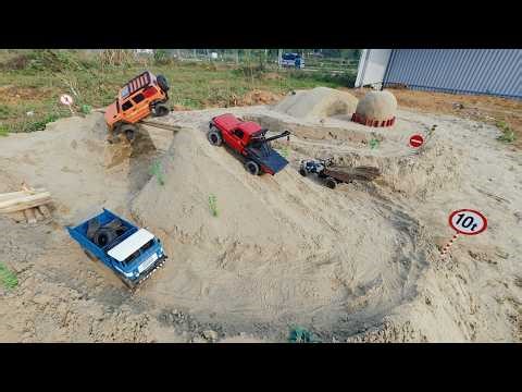 Mini RC Convoy vs Extreme Sand Mountain Terrain Off Road Challenge