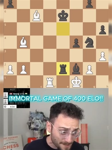 IMMORTAL GAME OF 400 ELO!! Best 400 elo chess game ever 😱 Credit: @levyrozman Music: Scott Buckley – “Omega” #chess #gothamchess