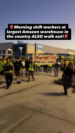 Riverside California on Instagram: "@riversidedaily After The workers at one of Amazon’s largest delivery stations in the country, DJT6 in Riverside CA just walked out on the job at 1:30am today, the morning shift workers at 6:30am have ALSO walked out! They are calling on 1.1 million @amazonteamsters to do the same! Amazon refuses to recognize their union, but when workers fight together, we win together! All out to support the picketing Amazon workers!"