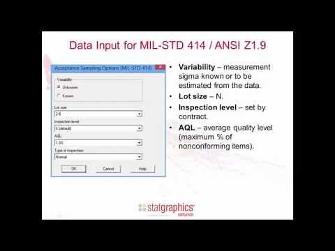 Acceptance Sampling for Variables: MIL-STD 1916 and ANSI Z1.9