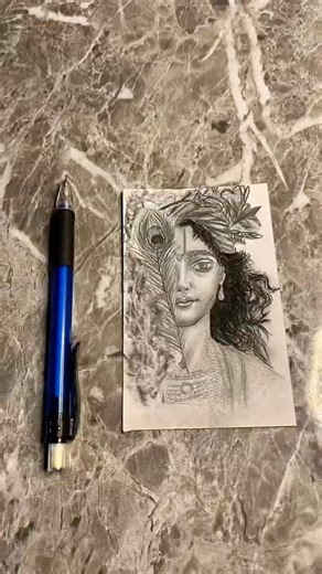 Shri krishna pencil sketch ✍️🥰| you must watch ❤️ #shrikrishna #viralshort #sketch #pencilart #art