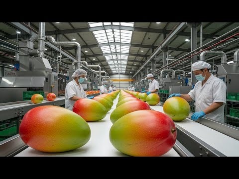Inside the World’s Largest Mango Processing Factory 🍋 | How Giant Mangoes Are Processed at Scale