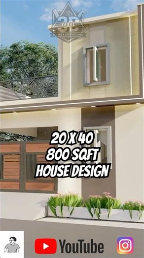 20x40 sqft || 800 sqft House Designs || 2BHK || ‪@3dvasal‬