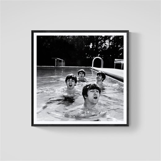 The Beatles Poster – Black & White Pool Photo – Vintage Music Wall Art (digital Download) - Etsy