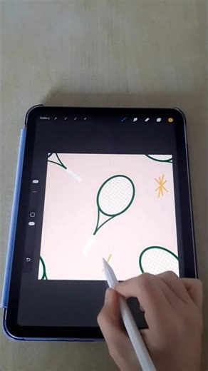 How do you create a simple tennis racket pattern in Procreate? #procreate #digitalart #tennis #ipad