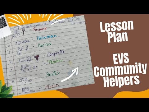 Lesson plan| community helpers |kg class | class 1st |objectives |activities |worksheet||