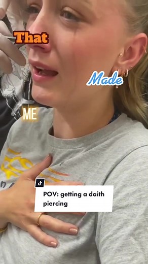 whats your most painfull piercing moment? POV: getting a daith piercing#dumbwaystodie #hurtful #piercinglovers #piercing #piercingstudio #piercedgirl #piercingproblems #piercersoftiktok #piercingpain #daithpiercing #daith #panicking