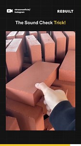 Want to check if a brick is strong? Just tap two together! A sharp, ringing sound means it’s well-baked and durable, while a dull or thudding noise could indicate cracks or poor quality. This easy sound test helps builders choose the best bricks for strong and reliable structures!  @obrazonaoficial | ReBuilt | Facebook