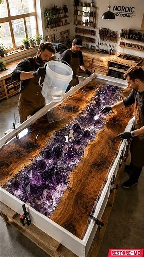 💎 I Turned Raw Crystals Into a Luxury River Table ✨💎 | Restore me