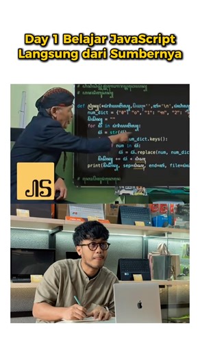 Belajar javascript langsung dari sumbernya 🤣😂 #javascript #jawapride #laptopsecond