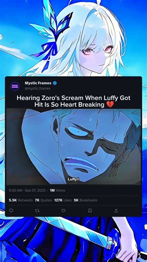 king of anime on Instagram: "Hearing Zoro's Scream When Luffy Got Hit Is So Heart Breaking 💔 #luffy #onepiece #onepieceedit #onepiecelover #onepieceamv #onepieceanime #zoro #sanji #fyp #onepiecemoments #onepiecefunny #onepiecefan"