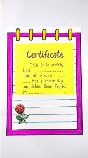 Certificate For Project File #design #diy #art #drawing