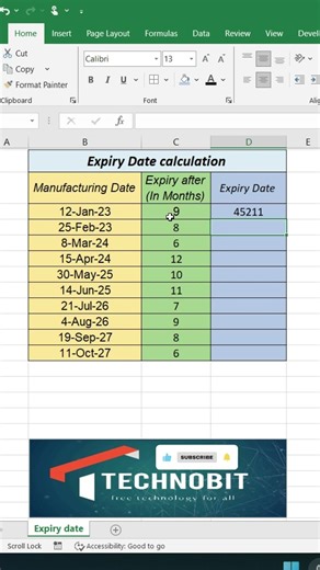 Calculate Expiry Dates in 2 Seconds with EDATE #edate #exceltricks #foryoupage #howto #shortsfeeds