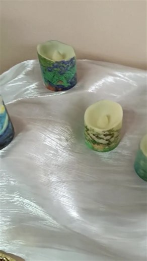Oil Painting LED Flameless Tealight Candles, Battery Operated, Decorative Candles, Wedding Table Decor - Etsy