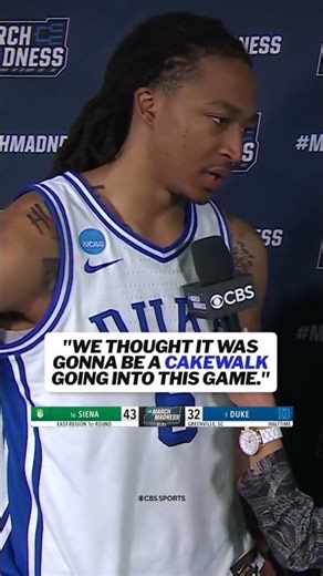 Duke Forward Maliq Brown told our Tracy Wolfson at halftime: "we thought it was gonna be a cakewalk"