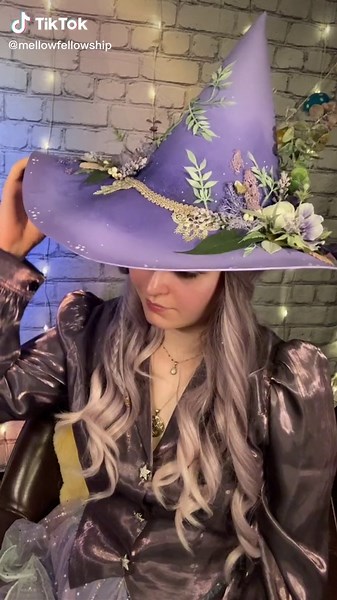 I do make custom hats!! I love to make peoples fantasy come true! Just dm me if you have any questions 🍄💖🐸 #witchhat #handmadewitchythings #witchcraft #purplehair #ByeByeSundayBlues #lavenderwitch #gardenwitch #greenwitch #faecore #flowerwitch #witchcore #shrooman #wiccan #pagan #witchaesthetic #witchoutfits #etsywitch #craftywitch