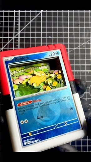 Psyduck pokemon card art shadowbox