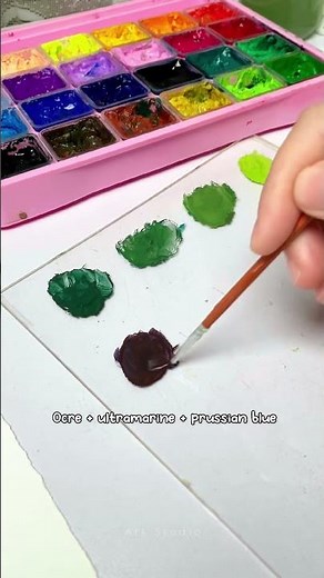 How to Mix Colors of Tree | Gouache Colors Mixing Tutorial