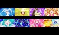 Mix of 8 videos from youtube : My favourite precures transformation (from fresh pretty cure to wonderful pretty cure)