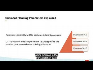 14.Understanding Shipment Planning Parameters | Managing Shipment | Oracle Transportation Mgmnt| OTM