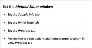 Unit 2 : Set the Method Editor window
