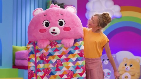 Happy Nappers: Care Bears Sleep Sack Medium - Bedtime Bear - 54 x 20, 2-in-1: Plush Character Opens to Sleeping Bag, Soft Nap & Play Animal, Kids 3+