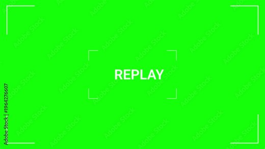 Camera Viewfinder Replay Screen Interface on Green Screen
