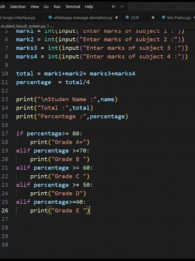 Beginner level Project: Students Result System #python #coding #viral