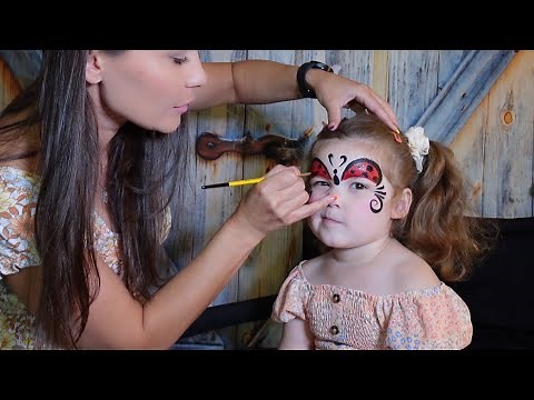 Face painting for beginners - super cute and easy LADY BUG - great for summer parties - step by step