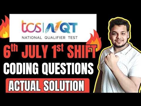 TCS NQT Coding Questions Asked Today | TCS 6th July Coding Solution | Actual TCS Coding Questions