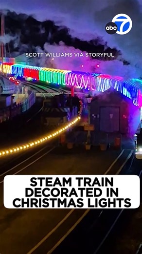 132K views · 5.3K reactions | A tourist steam train in Devon, UK got a makeover for the holiday season. Footage shows the Christmas Train of Lights decked out in thousands of lights as it did a test run in November.  | ABC7 | Facebook