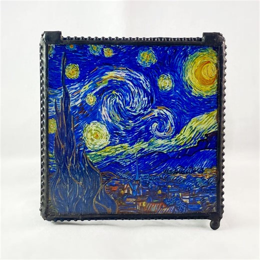 Van Gogh Starry Night Art Glass Keepsake Jewelry Box - Etsy
