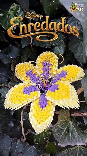 Flor que da fulgor ☀️ Enredados 👑 #origami3d #rapunzel🪷