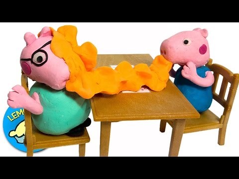 Peppa Pig Play-Doh Stop-Motion: Vomit Throw Up Crying George