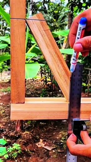 Metal ruler marking wood with pencil, crisp rhythm of morning woodworking craft