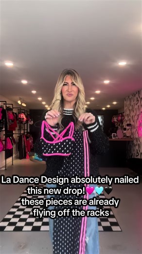POV: The new LA Dance Designs drop just hit Studio Threads 🤍 Polka dots. Gingham. The cutest sets ever. Run… because these are already going fast 🖤🩵