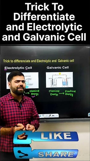 Galvanic Cell Vs Electrolytic Cell Differences | Amazing Trick To Remember #chemistry #viralvideo