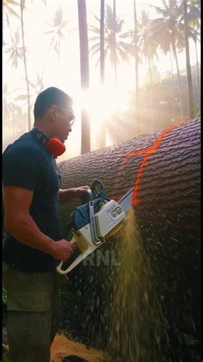 I Turned a Fallen Giant Tree into a Luxury Minimalist Cabin in 60 Seconds #building #shorts