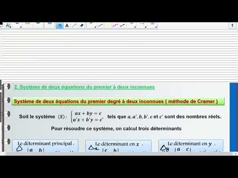 méthode de cramer pour la résolution d'un système