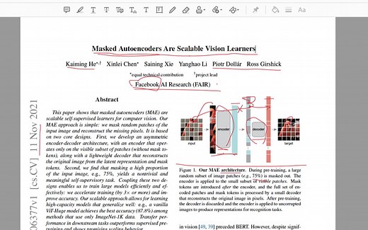 [论文解读] 何恺明新作 MAE!!! Masked Autoencoders Are Scalable Vision Learners