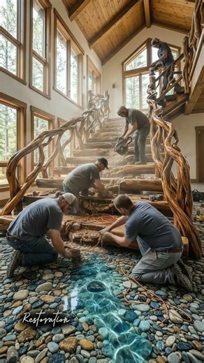 Resin Waterfall Staircase Build – Full Worker Process